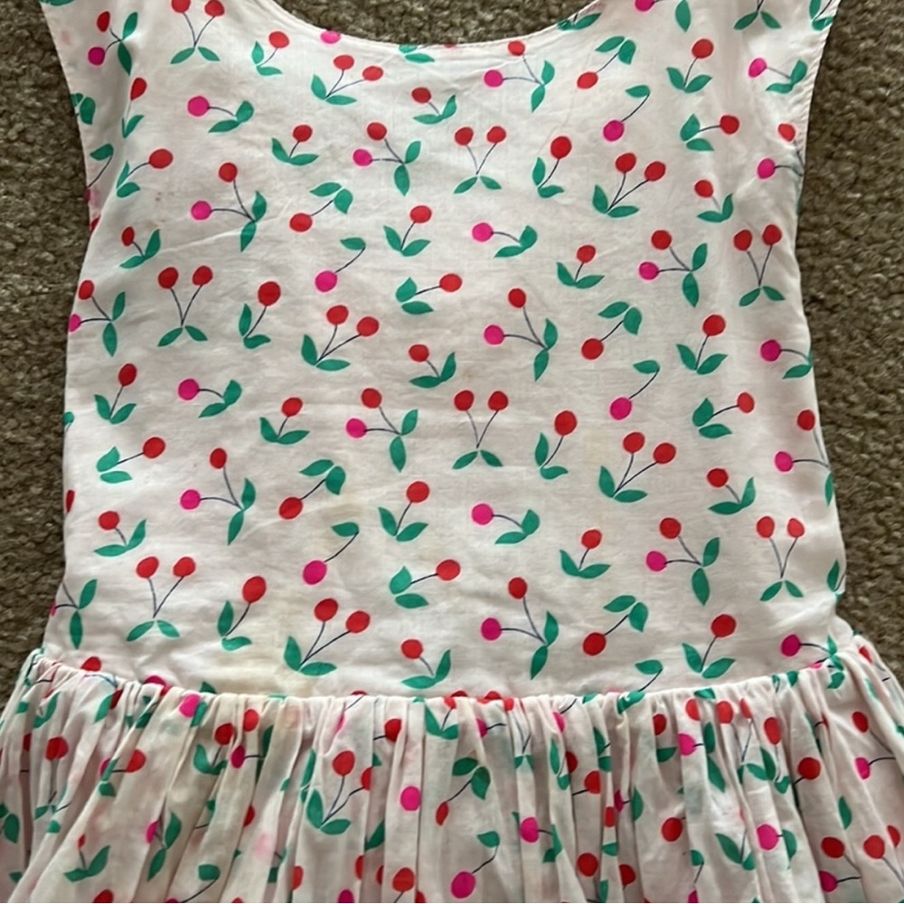 Mini Boden White Dress with Cherry Print - Picture 2 of 4
